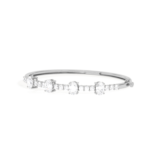 Cluster Oval & Round Diamond Bracelet