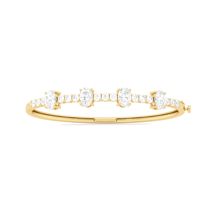 Cluster Oval & Round Diamond Bracelet