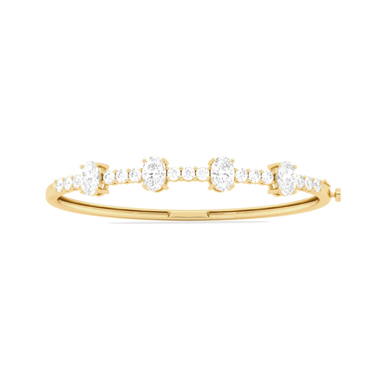 Cluster Oval & Round Diamond Bracelet
