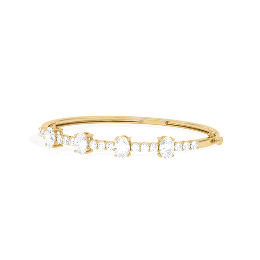 Cluster Oval & Round Diamond Bracelet