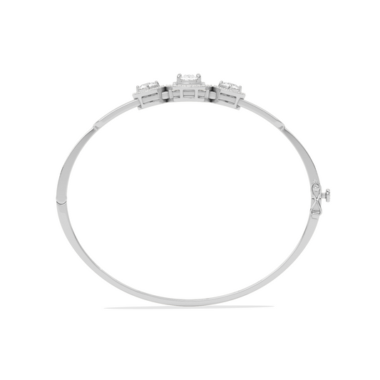 Floral Halo Oval & Round Cut Diamond Bracelet