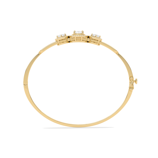 Floral Halo Oval & Round Cut Diamond Bracelet