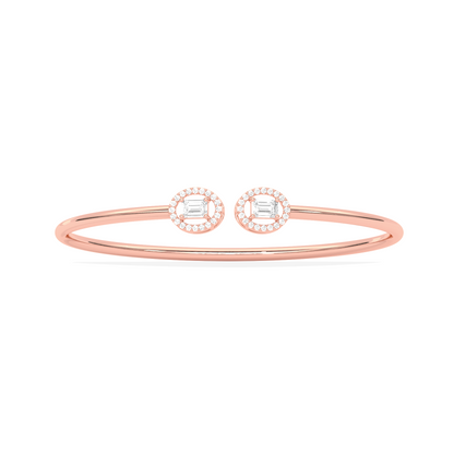 Emerald Cut Diamond Open Bracelet