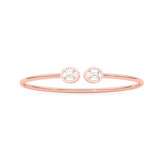 Emerald Cut Diamond Open Bracelet