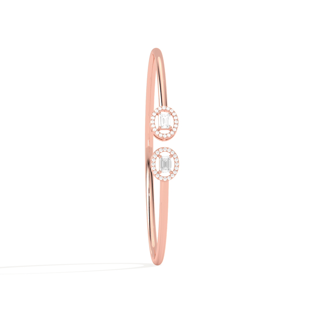 Emerald Cut Diamond Open Bracelet