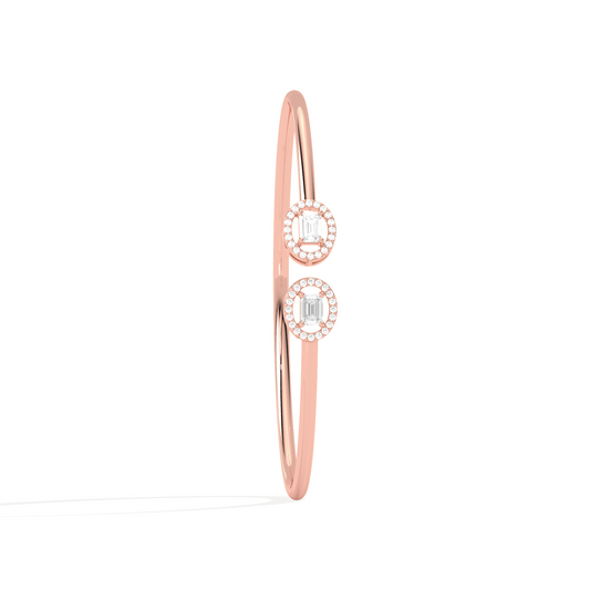 Emerald Cut Diamond Open Bracelet