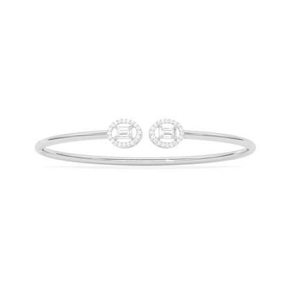 Emerald Cut Diamond Open Bracelet