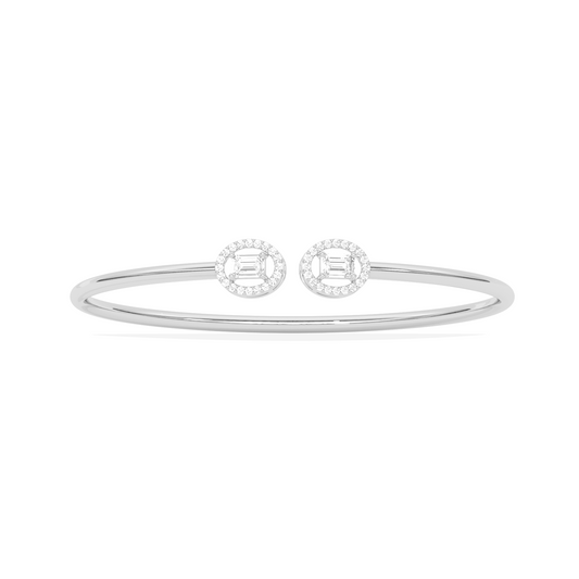 Emerald Cut Diamond Open Bracelet