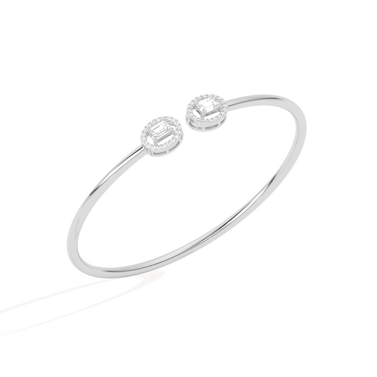 Emerald Cut Diamond Open Bracelet
