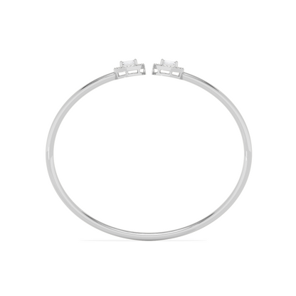 Emerald Cut Diamond Open Bracelet