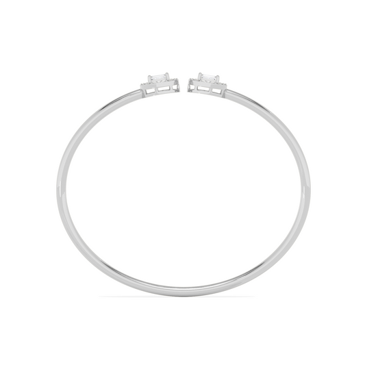Emerald Cut Diamond Open Bracelet