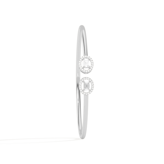 Emerald Cut Diamond Open Bracelet