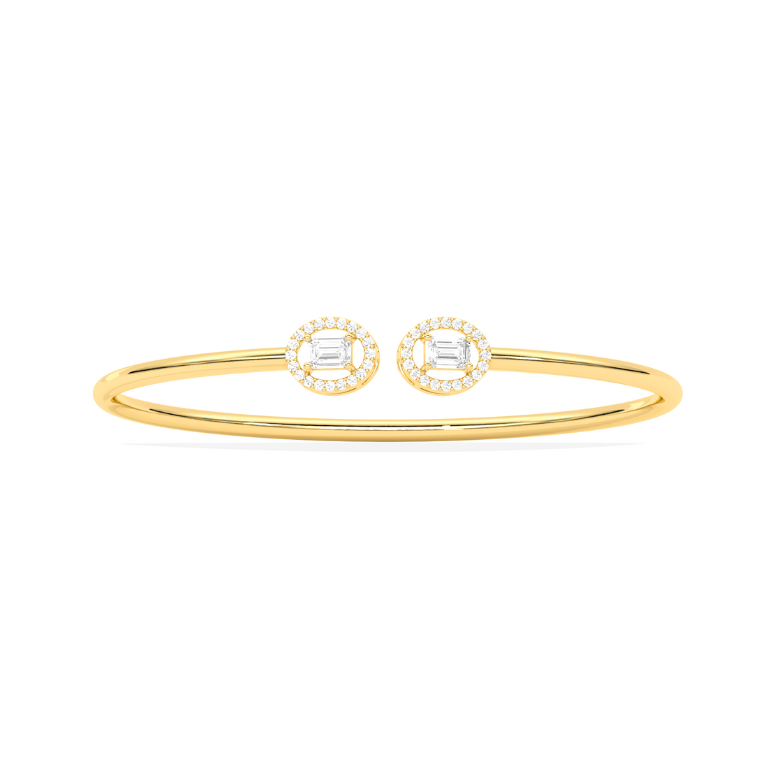 Emerald Cut Diamond Open Bracelet