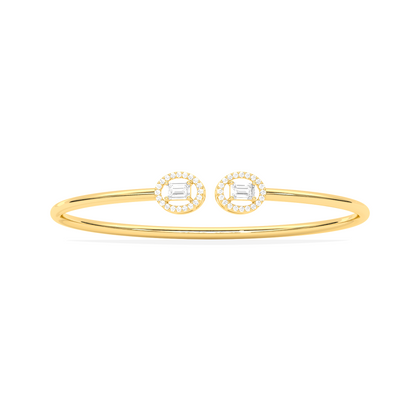 Emerald Cut Diamond Open Bracelet