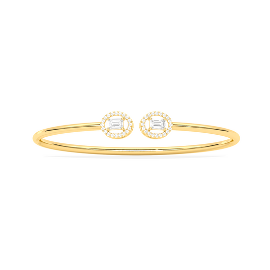 Emerald Cut Diamond Open Bracelet