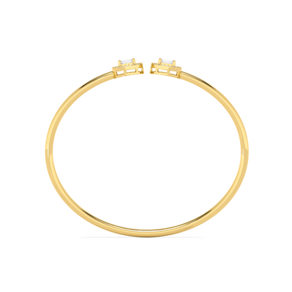 Emerald Cut Diamond Open Bracelet