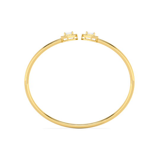 Emerald Cut Diamond Open Bracelet