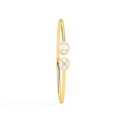 Emerald Cut Diamond Open Bracelet