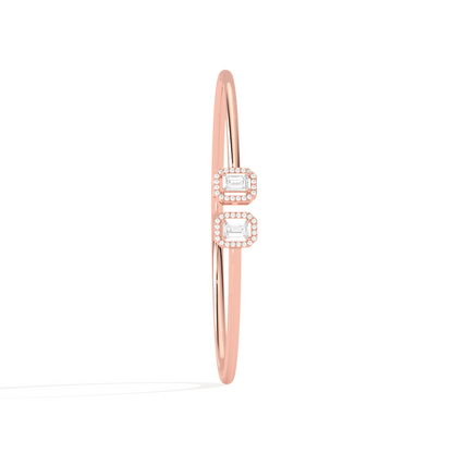 Emerald Cut Diamond Cuff Bracelet