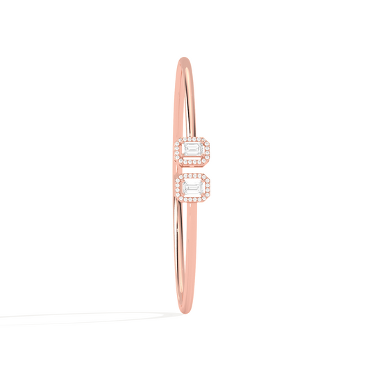 Emerald Cut Diamond Cuff Bracelet