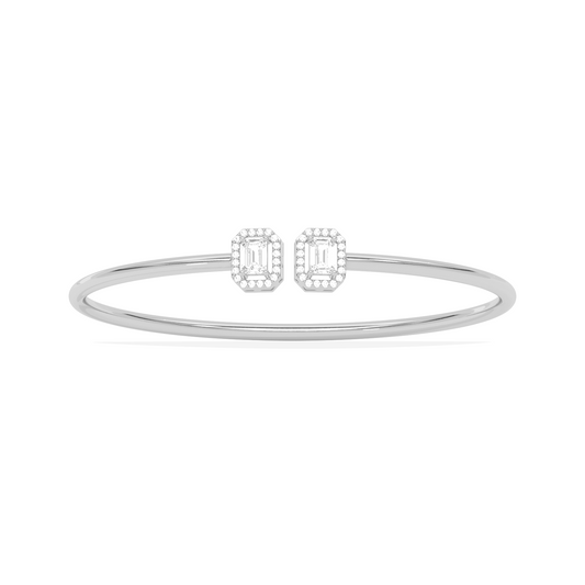 Emerald Cut Diamond Cuff Bracelet