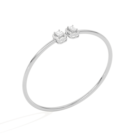 Emerald Cut Diamond Cuff Bracelet