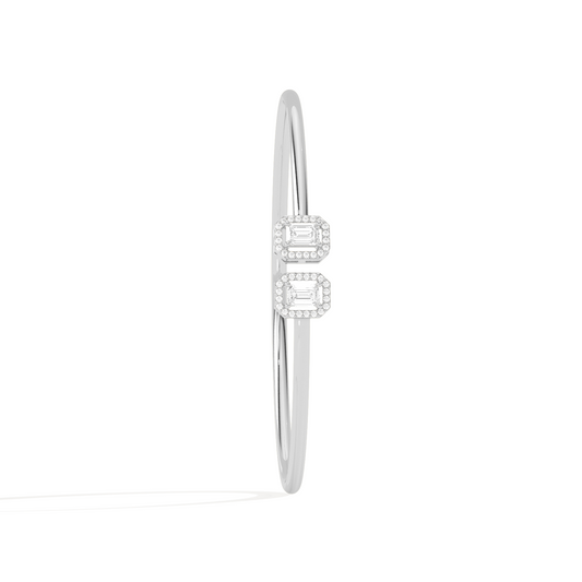 Emerald Cut Diamond Cuff Bracelet