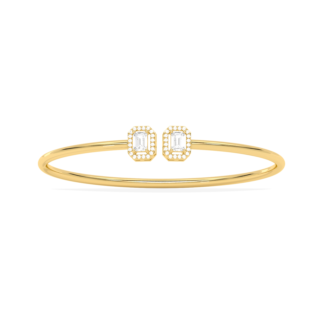 Emerald Cut Diamond Cuff Bracelet