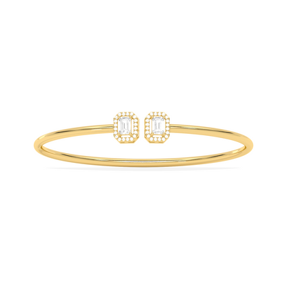 Emerald Cut Diamond Cuff Bracelet