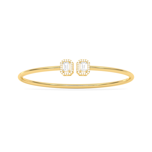 Emerald Cut Diamond Cuff Bracelet