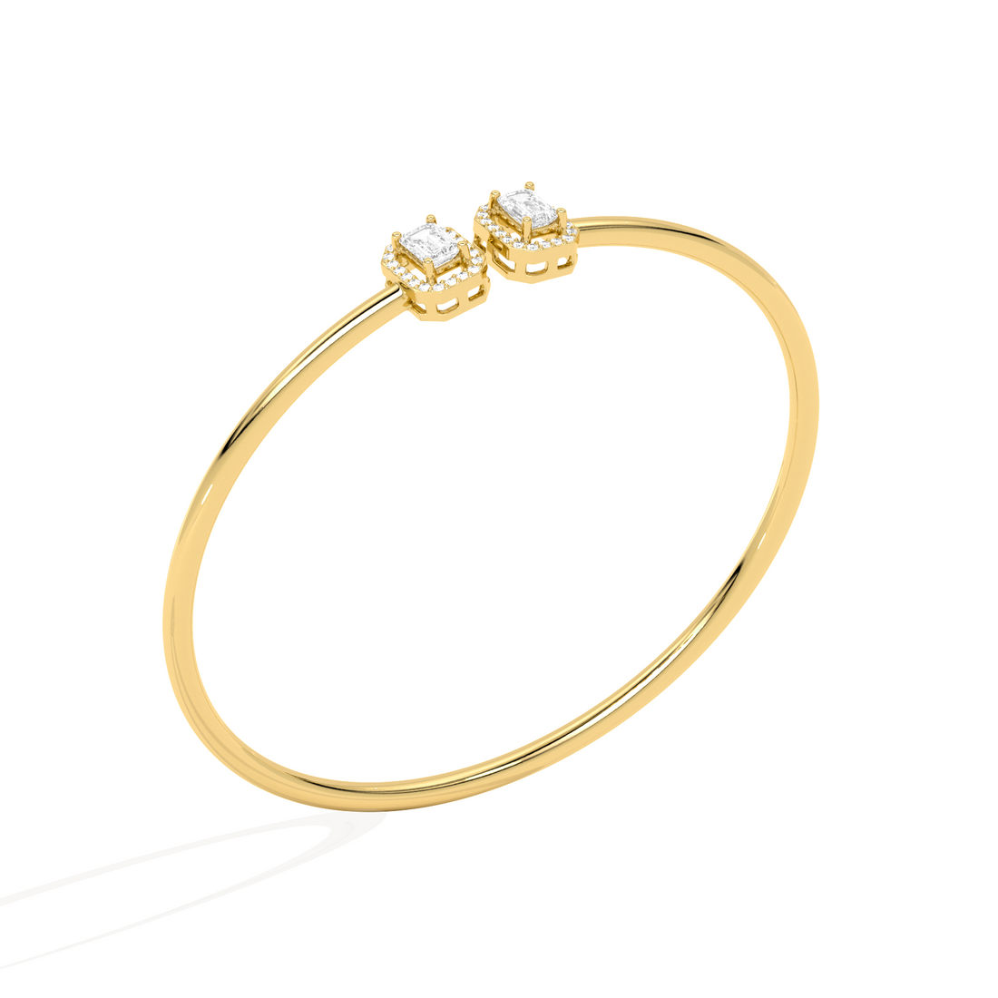 Emerald Cut Diamond Cuff Bracelet
