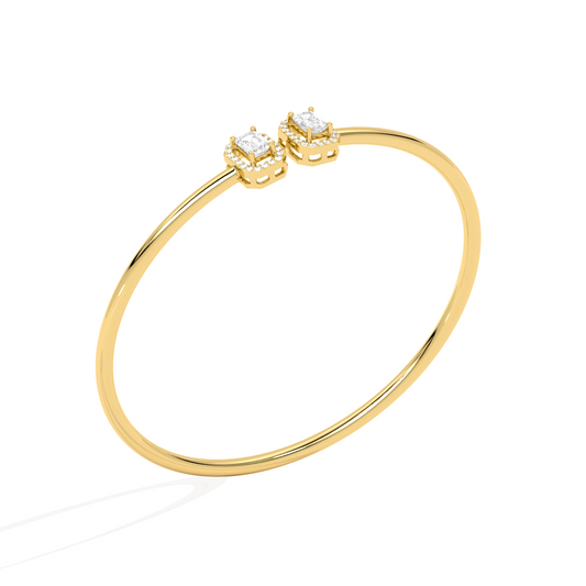 Emerald Cut Diamond Cuff Bracelet