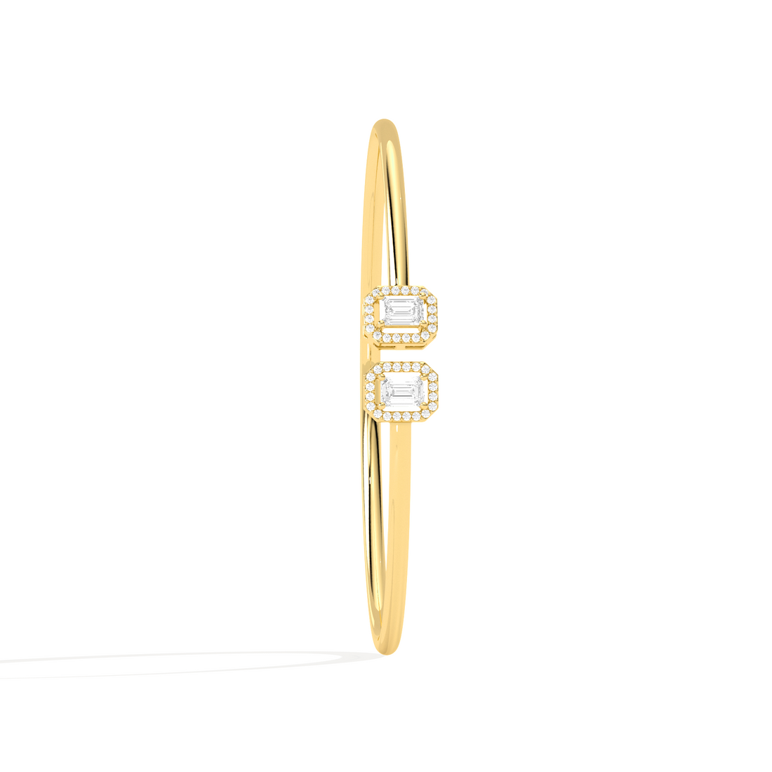 Emerald Cut Diamond Cuff Bracelet
