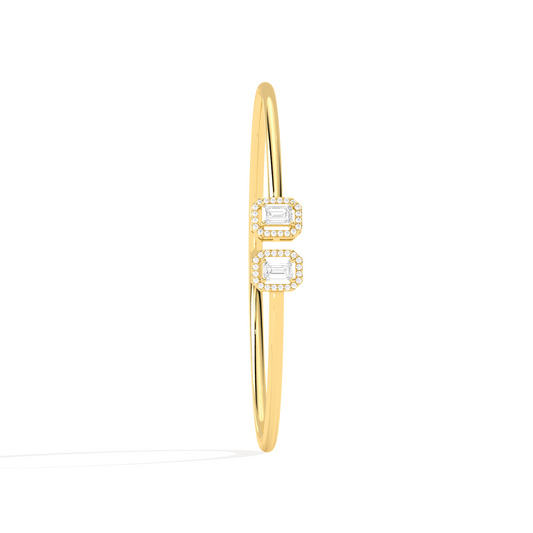 Emerald Cut Diamond Cuff Bracelet