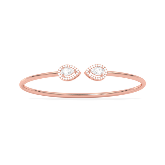 Pear Cut Diamond Cuff Bracelet
