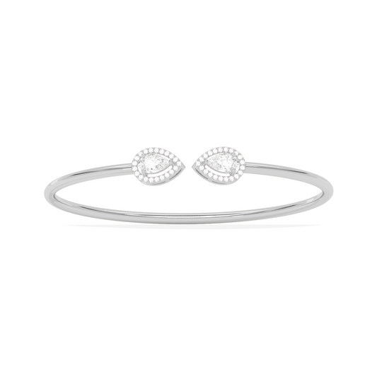 Pear Cut Diamond Cuff Bracelet