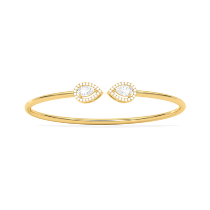 Pear Cut Diamond Cuff Bracelet