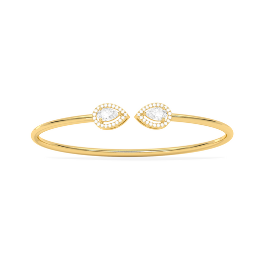 Pear Cut Diamond Cuff Bracelet