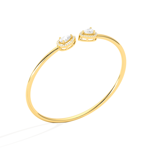 Pear Cut Diamond Cuff Bracelet