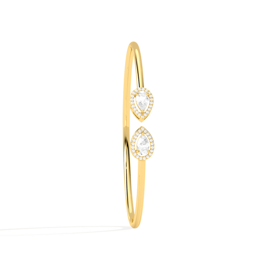 Pear Cut Diamond Cuff Bracelet