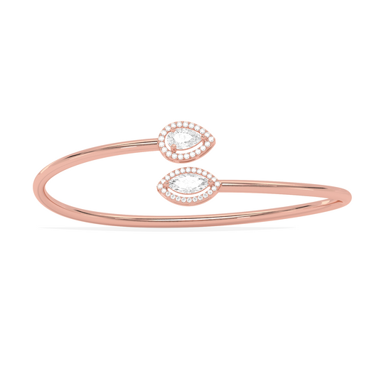 Pear & Marquise Cut Diamond Cuff Bracelet