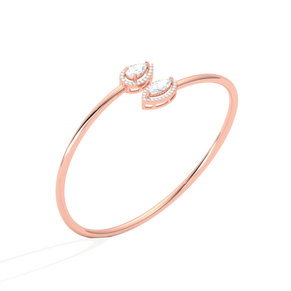 Pear & Marquise Cut Diamond Cuff Bracelet