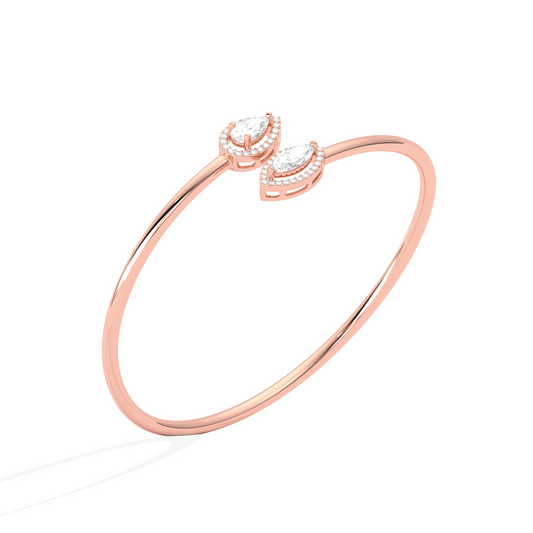 Pear & Marquise Cut Diamond Cuff Bracelet