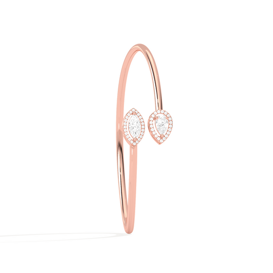 Pear & Marquise Cut Diamond Cuff Bracelet