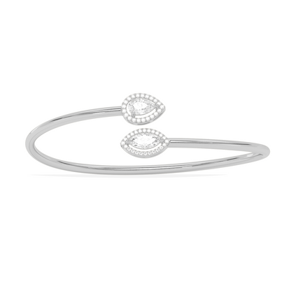 Pear & Marquise Cut Diamond Cuff Bracelet