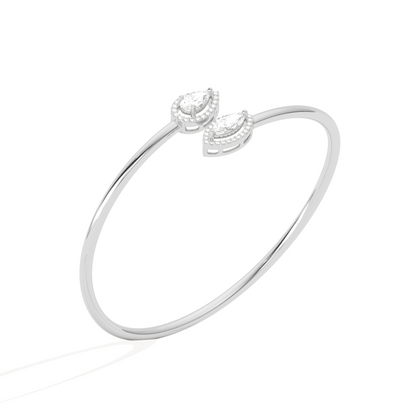 Pear & Marquise Cut Diamond Cuff Bracelet