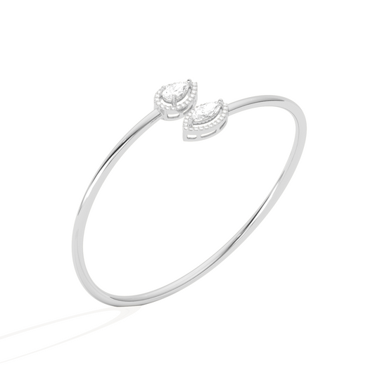 Pear & Marquise Cut Diamond Cuff Bracelet
