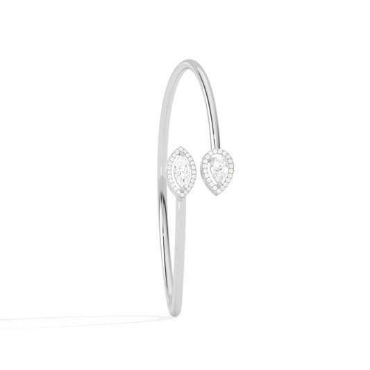 Pear & Marquise Cut Diamond Cuff Bracelet