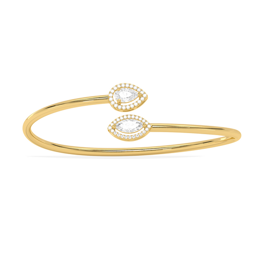 Pear & Marquise Cut Diamond Cuff Bracelet