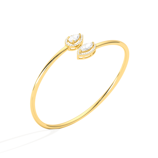 Pear & Marquise Cut Diamond Cuff Bracelet